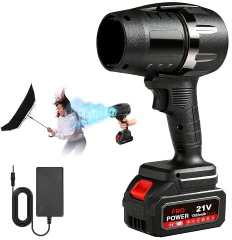 VOBOR Turbo Gebläse mit Akku, 35000 U/min Mini Laubbläser Akku 21V 2600mah, Tragbare Kabelloser Elektrische Staubgebläse Handgebläse für Wegblasen von Laub, Schnee, Staub, Blaskraft