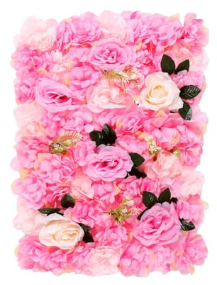 Lot de 12 murs de fleurs artificielles faites à la main - Pour mariage, rue, décoration florale, grille en plastique, verrouillage de trou d'épingle - Pour arrière-plan de mariage, allées de mariage