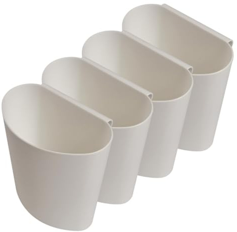 FIXOSHEE 4 pezzi Cesti Sospesi in Plastica Bianca per Contenitori Appesi per Organizzazione Cucina e Pulizie