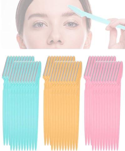 GAJUS 60 pezzi Rasoio per sopracciglia per donne e uomini Depilazione viso, formato portatile (60 Pcs)