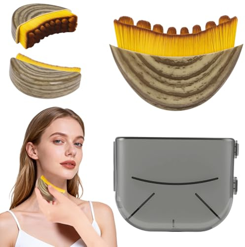 AYBUY Lymphatic Drainage Massager Face, Contour Face Brush, Dry Brushing with Ergonomic Design for Daily Use, Natural Wood Color