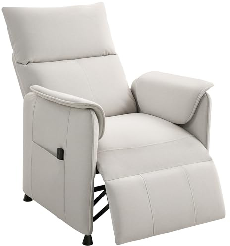 HOMCOM Fauteuil Relax électrique Fauteuil de Relaxation inclinable Ultra Silencieux avec Fonction mémoire, Repose-Pieds rétractable, télécommande, Chaise TV pour Chambre Bureau Home cinéma, crème