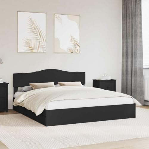 QJBSAVVA Schwarzes Stauraumbett 200x200 cm Modernes Holzbett mit Rollrost und 4 Schubladen Robustes Bettgestell für Gästezimmer und Schlafzimmer
