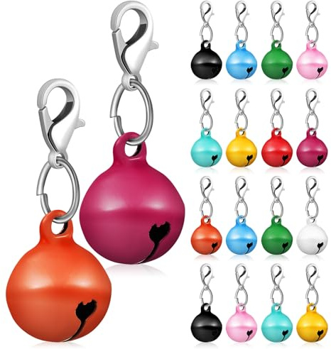 WEKADRIN 20 Campanellini Colorati per Collari Animali Domestici, Accessori per Collari Cani e Gatti, Campanelli Artigianali Suono Nitido e Superficie Liscia, Set Multifunzione da 20 Pezzi