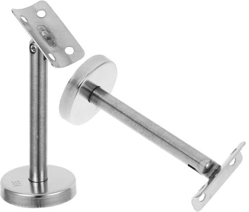 Genérico Soporte de Pasamanos de Escalera Fijo de Acero Inoxidable, Soporte de Pared Recto Ajustable 11,2 X 5 Cm, 2 Piezas, Accesorios para Barandilla, Adecuado para Hogar y Oficina