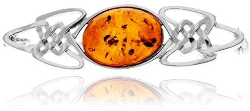 SilverAmber Damen-Brosche 925 Silber mit Bernstein - 4024