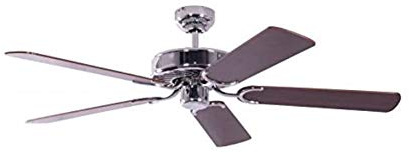 Pepeo 13322010132_v4 Deckenventilator ohne Beleuchtung Potkuri, Gehäuse Stahl, Flügelfarbe Mahagoni, 132 cm, für Räume bis zu 25m²