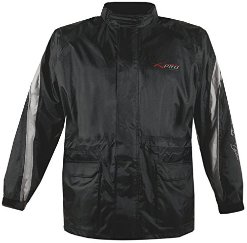 A-pro Veste Pluie Nylon 100% Etanche Capuche Reflechissant Moto Motard argent XXL