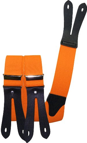 Harrys-Collection Hosenträger Herren Echtleder 35mm, schwarz, 120 cm | stufenlos verstellbar, elastisches Band, robuste Knopfloch-Patten aus Echtleder, optimaler Sitz für Arbeit und Freizeit