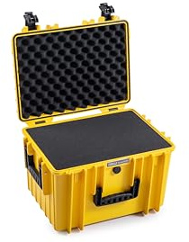 B&W International Mehrzweckkoffer Outdoor 5500 (PP.379) Gelb - mit Würfelschaum - wasserdicht (IP67), staubdicht, schlagfest, extrem robust