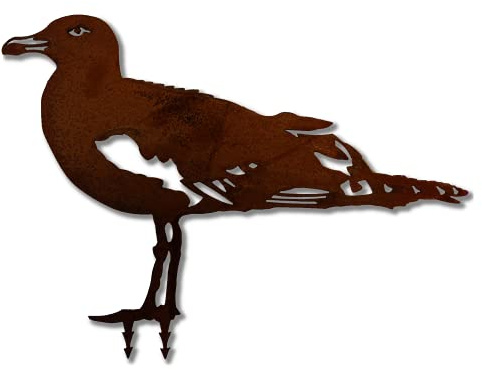 ARTTEC Möwe Vogel (Edelrost-Deko) (klein (Edelrost)) hochwertige Gartendeko aus Metall - Rost Deko für Garten, Balkon & Terasse - Metall Deko zum Aufstellen - Made in Germany