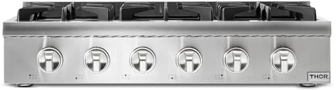 THOR KITCHEN Pro-Style Gas Rangetop with 6 Sealed Burners 36 - Inch, Stainless Steel HRT3618U