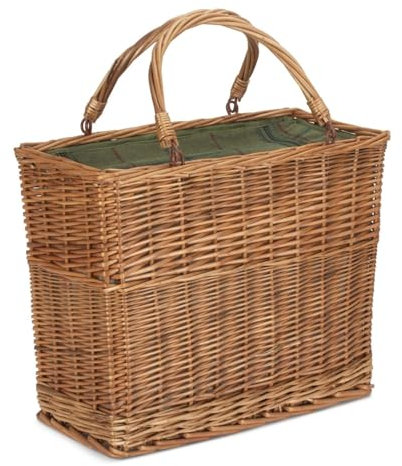 Green Tweed Retangular Wicker Cooler Korb