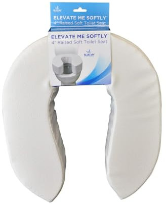 Blue Jay Elevate Me Softly Toilet Seat Raiser, White - 4'' Seat Lifter for Elderly, Differently Abled People - Commode Seat Cushion. Medical Supplies & Personal Care
