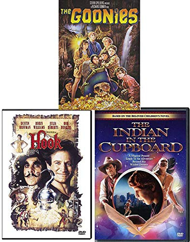 Adventurous Magical Indians Triple Fantasy Hook + Indian in the Cupboard & Goonies 3 DVD Family Fun Movie Bundle