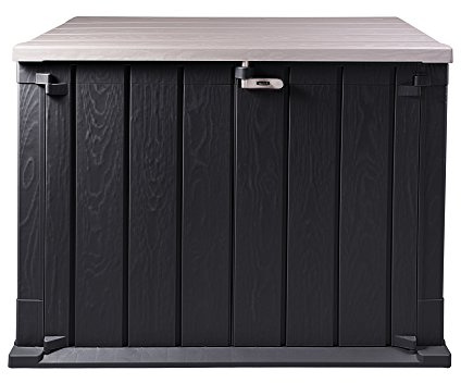 Ondis24 Mülltonnenbox Storer Basic/Basic XL Gerätebox abschließbar für 2 Mülltonnen (1330 Liter, Anthrazit-Grau)