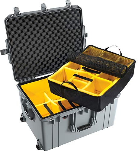 Peli Air 1637 Trolley mit Einteilungssystem, Silber, Schutzkoffer, Fotokoffer, wasserdicht, IP67, Divider Set