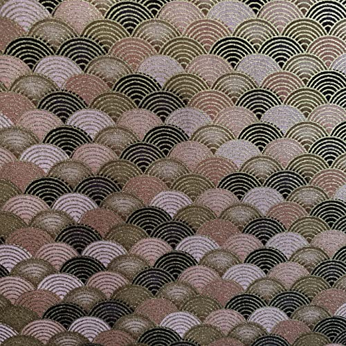 aufodara Japanische Stil Baumwollstoff Meterware Gedruckt Muster Bronzing Stoffe zum Nähen, Meterware Stoff 50cm (Farbe-01#, 100x145cm)