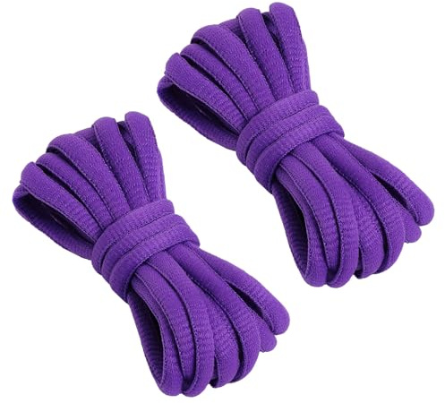 VSUDO 180 cm Ovala Skosnören Lila, 6mm Lila Ovala Skosnören För Löparskor, Basketskor Och Sneakers (1Par-Lila-180cm)