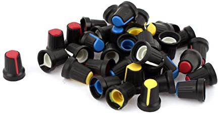 PATIKIL Potenziometro Rotativo Controllo Manopole, 6mm Foro, Giallo Rosso Blu Bianco,40pz