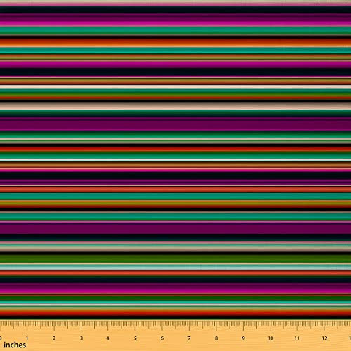 Geometrischer Streifen Stoff Meterware Böhmische Exotische Gestreifte Möbel Stoff für Stühle Sofa Retro Linien Dekostoff Texturmaterial Handwerk Patchwork für Frauen Mädchen Nähen 92 x 150 (HxB)