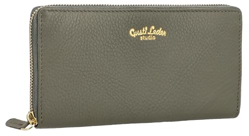 Gusti Leder Geldbörse Damen Cara - RFID-Schutz Portemonnaie grau viele Fächer Kartenetui echtes Leder hochwertig langlebig Geschenkidee praktisch
