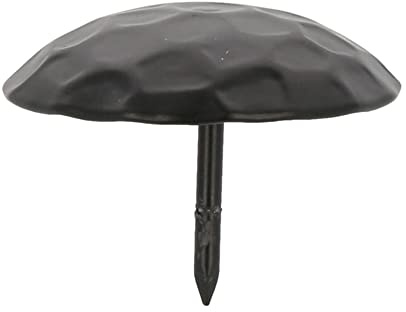 Amig - Ongle d'embellissement | Finition martelée | Ø 30 x 25 mm | Forme ronde | Idéal pour fixer dans des armoires, des tables ou des portes | Sacs de 4 | Acier noir