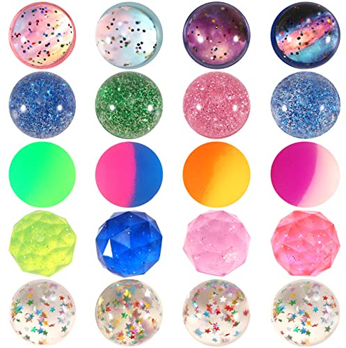Ayfjovs 20 Stück 5 Stile flummies für kinder mitgebsel kindergeburtstag, 32mm flummi kindergeburtstag gastgeschenke