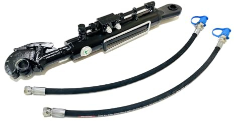 Hydraulischer Oberlenker Kat. 2-2 mit Fanghaken inkl. Sperrblock min. 500→ max. 676 mit 2 x Schläuchen, Hub. 176