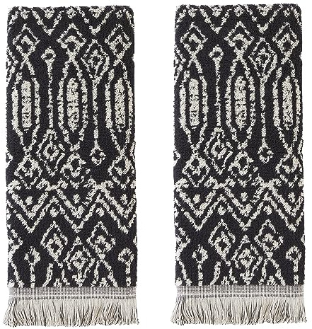 SKL Home Nador Hand Towel, 2-Pack, Black