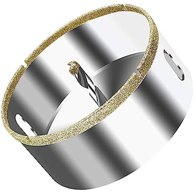 ASNOMY Scie Cloche Diamantée 90 mm avec Foret Guidage de Centrage, Scie Cloche Carrelage avec revêtement diamant, Foret trépan Diamant pour verre, carrelage, céramique, marbre, granit