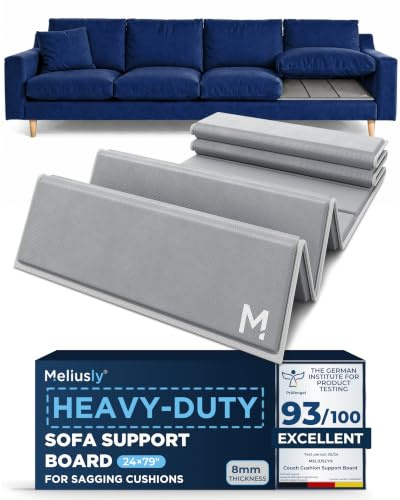 Meliusly Heavy Duty Couch Cushion Support for Sagging Cushions (24x79) Reinforced Plywood Sofa Cushion Support Board for Sagging Seat, Deep Couch Supporter for Under the Cushions, Loveseat Saver