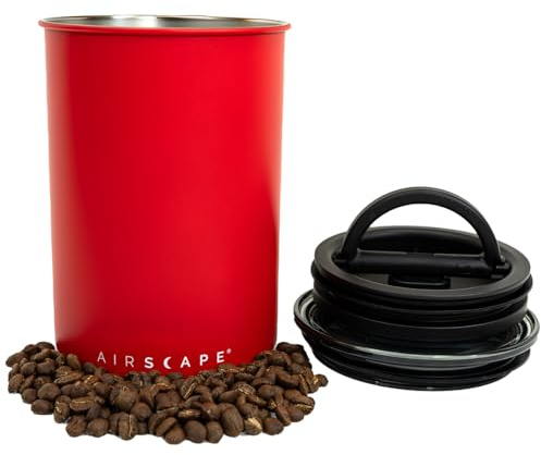 Planetary Design Airscape | Recipiente de café inoxidable | Contenedor de alimentos | Tapa hermética patentada | Expulsa aire y conserva