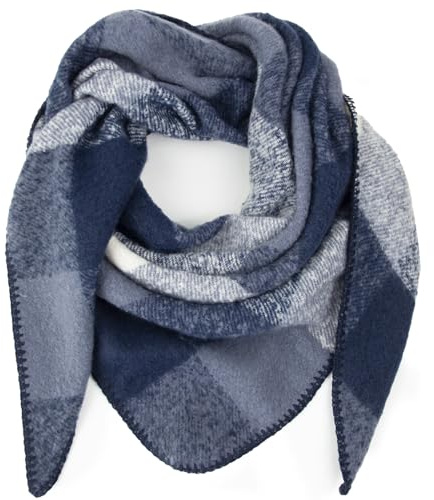 Glamexx24 Damenschal Damenhalstuch Herrenhalstuch Mehrfarbig mit Muster Winterschal sehr warm und weich XXL Schal für viele Angelegenheiten dreieckige Form