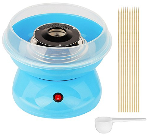Machine à barbe à papa professionnelle en coton - Pour la maison, les enfants - Cadeau de fête - Cotton Candy Floss Machine,Électrique Candy Floss Maker Anniversaire Enfant (Bleu)
