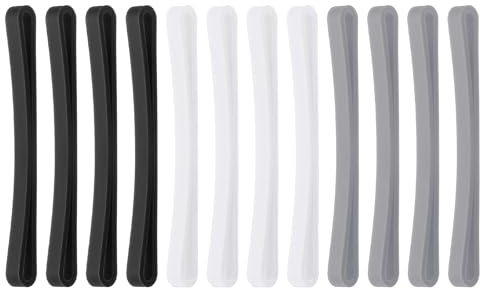 PATIKIL 3 Rubber Bands, 12 Pcs Durable Elastic Stretchy Bands for Books, Notebooks, Art, Traps, Exercise, Cooking, Black/White/Gray
