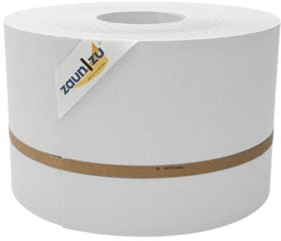 zaun|zu® Premium 50m Rolle Sichtschutzstreifen | genarbte Oberfläche | Lederstruktur | PP für Doppelstabmatten UV-beständiger Sichtschutz | Zaunblende | Made in Germany Weiß, 50m