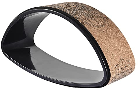 Rueda de agrietamiento de espalda, rueda de yoga en forma de , rueda de fitness de corcho, rueda de estiramiento de espalda antideslizante, rueda de ejercicio antideslizante para flexiones de