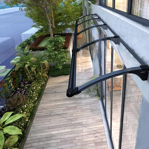 Door Window Awning,Self Cleaning Window Rain Shelter,Outdoor Porch Awning Transparent for Back Door Garden Canopy Balcony Air Conditioning Rain Shelter (90x80cm/35inx32in,90CM)