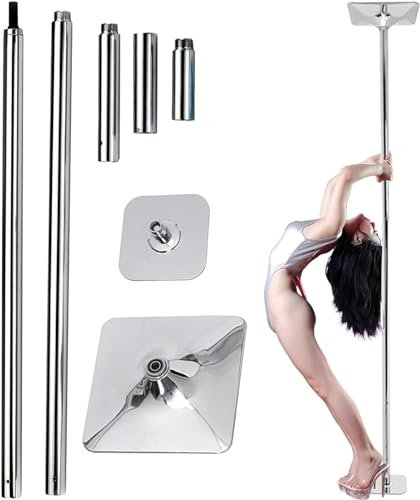 SAFWELAU Dance Stange Pole Dance Tanzstange Rotierender fester Dual-Use, 2,2m-3,8m Tragbares und verstellbares Tanzstangen-Set für Home Club Bar Gym, 45-mm-Abisolierstange, Belastbar mit 200 kg(‎298CM