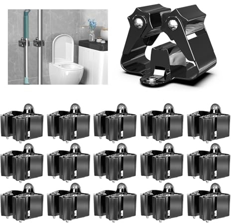 3-H 15X Besenhalterung Wand, Gartengerätehalter Set aus Edelstahl (Schwarz) | Besenhalter Wandhalterung für Besen Gartengeräte Schaufel Wischmopp,Gerätehalter für Zuhause Garten Garage,pulverbeschichtet
