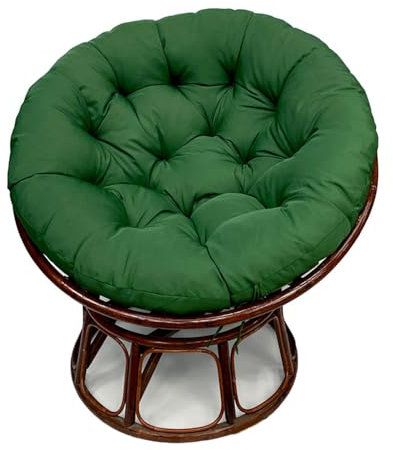 Hiseng Papasansessel Kissen Sitzauflage, Rundes Papasan Stuhlkissen, Wasserdicht Dicke Stuhlkissen Bequem & Weich Sitzkissen Hängesessel für Indoor Outdoor Garten Stuhlauflage (Dunkelgrün,120cm)