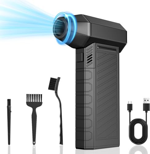Apkezel Elektrische Staubgebläse Druckluftspray, 150000 U/min Höhe Geschwindigkeit Jet Dry Dust Blower, Mini Compressed Air Duster PC Reinigungsset Mit 6000mah Akku für Laptop,Tastatur,Auto