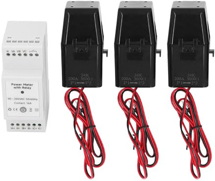 WiFi Smart Energy Meter Solar-PV-Energiezähler mit 3 200-A-Klemmstromwandlern, 3-Phasen-4-Draht-KWH-Leistungsmesser für Solar-PV-System 90 Bis 250 VAC