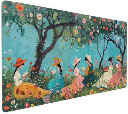 Gaming Mauspad XXL Baum Mousepad 800x400x4mm Frau Verlängertes Mauspad Schreibtischauflage,Genähte Kanten Mauspad,Verbessert Präzision und Geschwindigkeit Wasserdicht Geeignet für Büro und Spiele