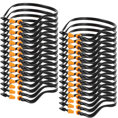 30 Pcs Banded Ear Plugs for Shooting Range Silicone Reusable Ear Protection Plugs Noise Cancelling Lightweight Earplug for Hearing Protection Sleeping Work Construction Concerts Reduction(Black)