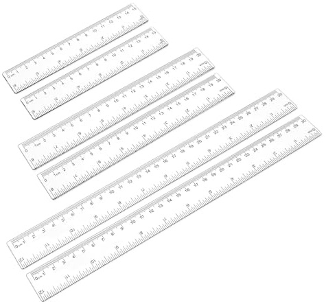 Kunststoff Lineal, 6 Stück Lineal Transparent Flexibel Präzision Lineal Messwerkzeug Flexibel Präzision Lineal für Schule Büro Zuhause, 15cm 20cm 30cm