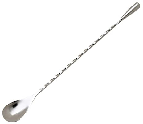 DINHEAROM Cucharas Mezcladoras Resistentes al Calor para Cócteles de Acero Inoxidable Mango Largo en Espiral Juego de 3 Ideales para Bar y Café