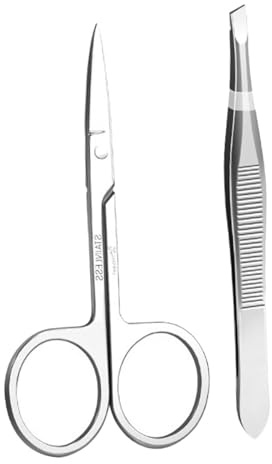 SHERCHPRY Forbicine e Pinzette per Sopracciglia Acciaio Inossidabile Strumenti per e Rifinire Sopracciglia per Makeup e