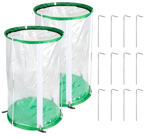 EFUTURETIME 2 x Mini Serra da Giardino 55×30 cm PVC con 6 Ancoraggi a Terra | Portatile, per Svernamento e Protezione
